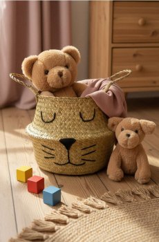 Кошик для зберігання з вушками - бежевий