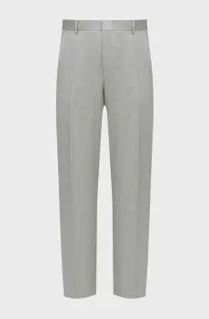 Мужские серые шерстяные брюки Серый 56 BOSS 50545890;041