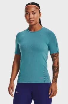 Женская голубая футболка UA Rush Seamless SS Голубой XS Under Armour 1373929-433