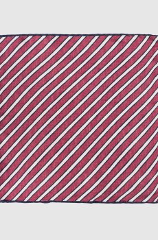 Бордовый платок-паше из шелка в полоску