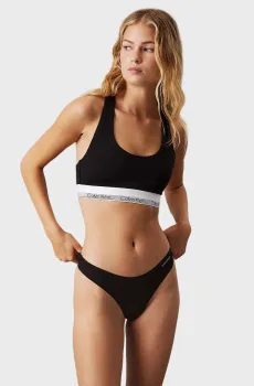 Женские черные трусики THONG Черный XS Calvin Klein 000QF7983E