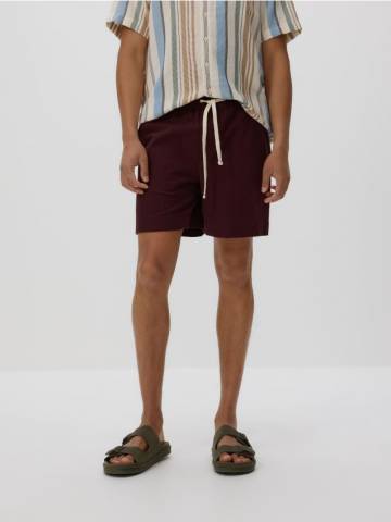 Reserved - Шорти з домішкою льону - червоне дерево - 9404N-93X