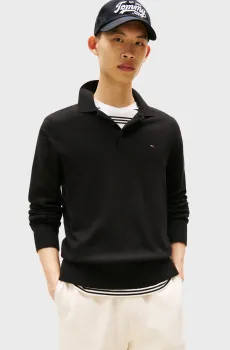 Мужское черное поло SLIM ESSENTIAL Черный L Tommy Jeans DM0DM20304