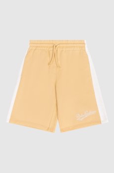 Детские оранжевые шорты с логотипом и принтом