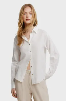 Женская белая льняная рубашка Белый 38 SPRINGFIELD 6793477