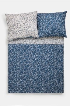 Двосторонній комплект постільної білизни з візерунком - індиго