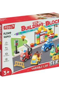 Детский конструктор FEELO TOYS Автомобильная станция, 105 деталей, от 3 лет (FL1149)