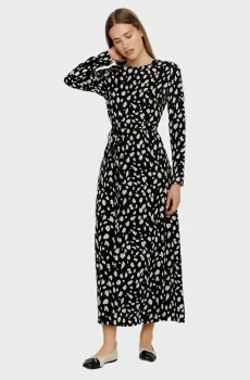 Женское черное платье с узором Черный XS PRPY PWDREZORUA031