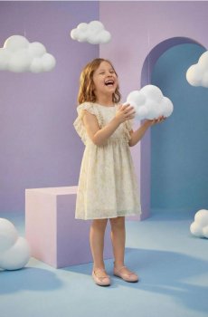 Тюлева сукня babydoll з квітковим візерунком - різнобарвний