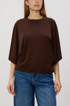 Reserved - Футболка кімоно з віскозою - темно коричневий - 251HT-89X