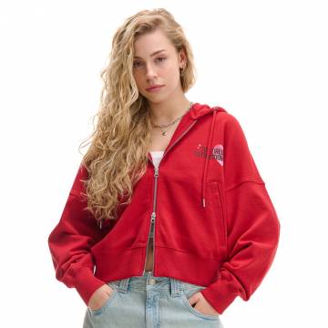 Cropp - Худі на блискавці - червоний Cropp - Худі на блискавці - червоний