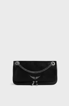 Женский черный кожаный клатч Rock II Черный ONESIZE ZADIG&VOLTAIRE LWBA04124_BLACK