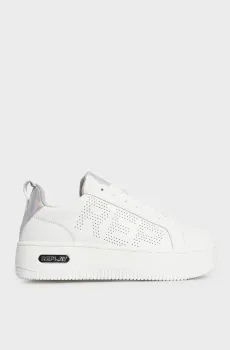 Женские белые кожаные сникерсы EPIC HIGH Белый 40 Replay GWZ5O .000.C0003L