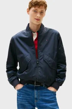 Мужской темно-синий бомбер REVERSIBLE Синий S Tommy Hilfiger MW0MW40224