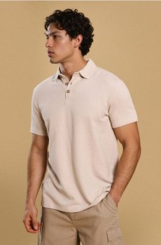 Бавовняна сорочка поло - нюдовий