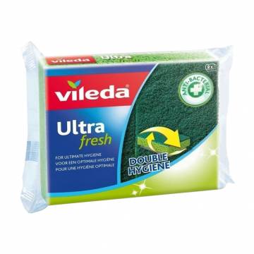 Губка кухонная Vileda Ultra Fresh антибактериальная, 2 шт Губка кухонная Vileda Ultra Fresh антибактериальная, 2 шт