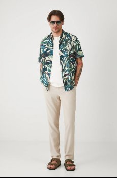 Рубашка с примесью льна Medicine