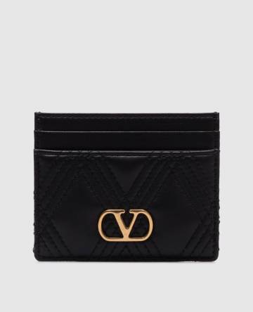 Черный кожаный картхолдер QUILTIE