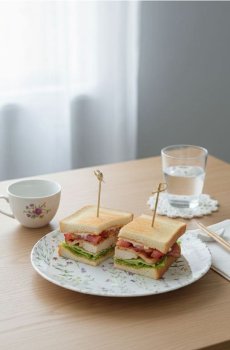 Керамічна тарілка з квітковим мотивом - різнобарвний