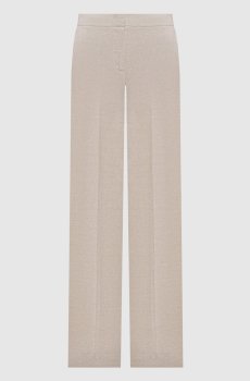 Серые брюки из льна с люрексом