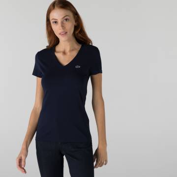 Lacoste футболка жіноча з V-вирізом Lacoste футболка жіноча з V-вирізом