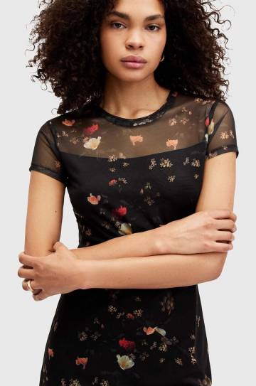 Платье AllSaints HANNA KORA SS цвет чёрный midi облегающее W164DA Платье AllSaints HANNA KORA SS цвет чёрный midi облегающее W164DA