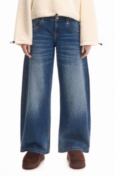 Cropp - Джинси з ефектом виварювання - синій