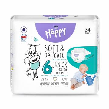 Подгузники детские одноразовые Happy Bella Baby Junior Extra вес 15+, 34 шт Подгузники детские одноразовые Happy Bella Baby Junior Extra вес 15+, 34 шт