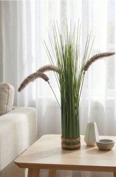 Штучна декоративна трава з колосками, перев’язана мотузкою - рожевий