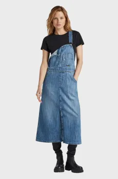 Женский синий джинсовый сарафан Midi Dungaree Синий S G-Star RAW D24351,D536