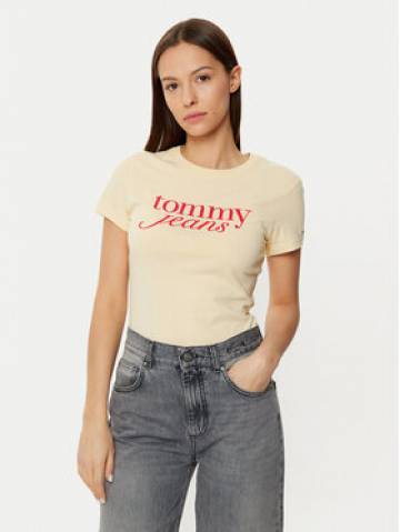 Tommy Jeans Футболка DW0DW19447 Жовтий Slim Fit Tommy Jeans Футболка DW0DW19447 Жовтий Slim Fit