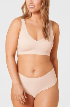 Женские бежевые трусики-хипстеры PURE FIT WE CARE Бежевый M Etam 6532041