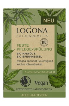 Твердый кондиционер Logona Solid Care Conditioner для всех типов волос, с коноплей и крапивой, 60 г