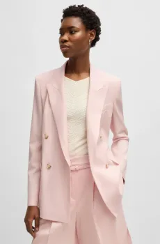 Женский розовый шерстяной жакет Розовый 36 BOSS 50537509;685