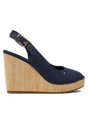 Tommy Hilfiger Босоніжки Iconic Elena Sling Back Wedge FW0FW04789 Cиній