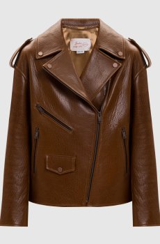 Коричневая кожаная косуха