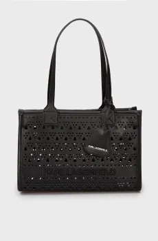 Женская черная сумка K SKUARE MD TOTE PERFORATED Черный ONESIZE Karl Lagerfeld 241W3049