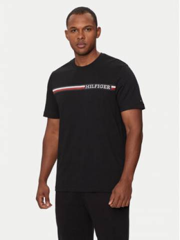 Tommy Hilfiger Футболка Chest Stripe MW0MW36739 Чорний Regular Fit Tommy Hilfiger Футболка Chest Stripe MW0MW36739 Чорний Regular Fit