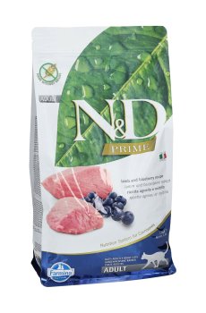Беззерновой сухой корм для взрослых кошек Farmina N&D Prime Adult с говядиной и черникой, 1.5 кг
