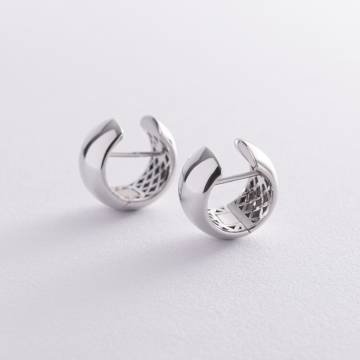 Серьги - кольца в белом золоте с07050 Серьги - кольца в белом золоте с07050