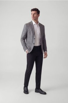 Reserved - Картатий блейзер slim fit - темно-сірий - 034IZ-90P
