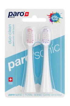 Сменные щетки Paro Swiss Sonic Duo-Clean для интенсивного и глубокого очищения, 2 шт