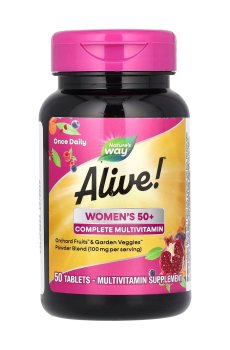 Мультивитамины для женщин 50+ Natures Way Alive! Womens 50+ Complete Multivitamin, 50 таблеток