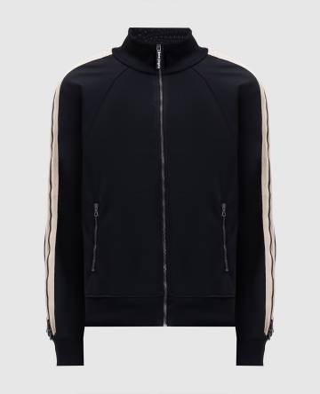 Черная спортивная куртка с принтом логотипа