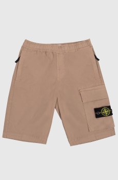 Детские коричневые шорты с патчем логотипа