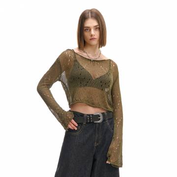 Cropp - Ажурний светр - пильно-зелений Cropp - Ажурний светр - пильно-зелений