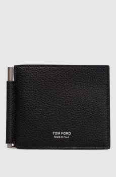 Черный кожаный картхолдер с логотипом