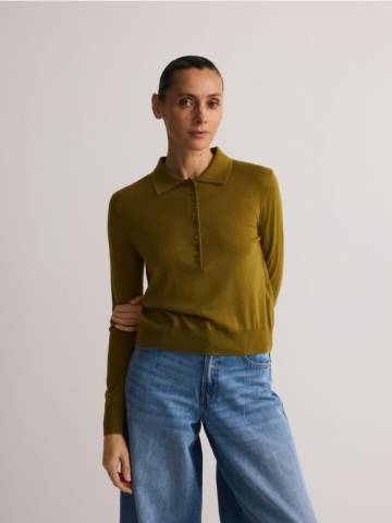 Reserved - LADIES` BLOUSE - оливковий - TX191-91X Reserved - LADIES` BLOUSE - оливковий - TX191-91X