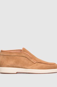 Коричневые замшевые дезерты с логотипом