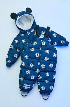Стьобана куртка з капюшоном Mickey Mouse - сіро-зелений